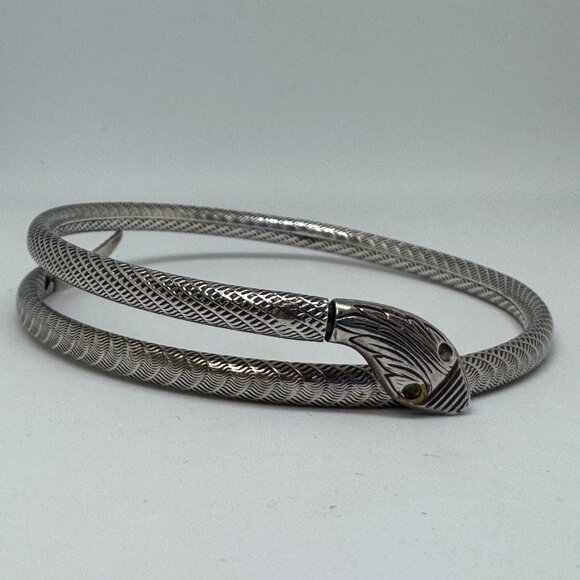 Jewelry - Etched Vintage Sterling Silver Snake Bracelet